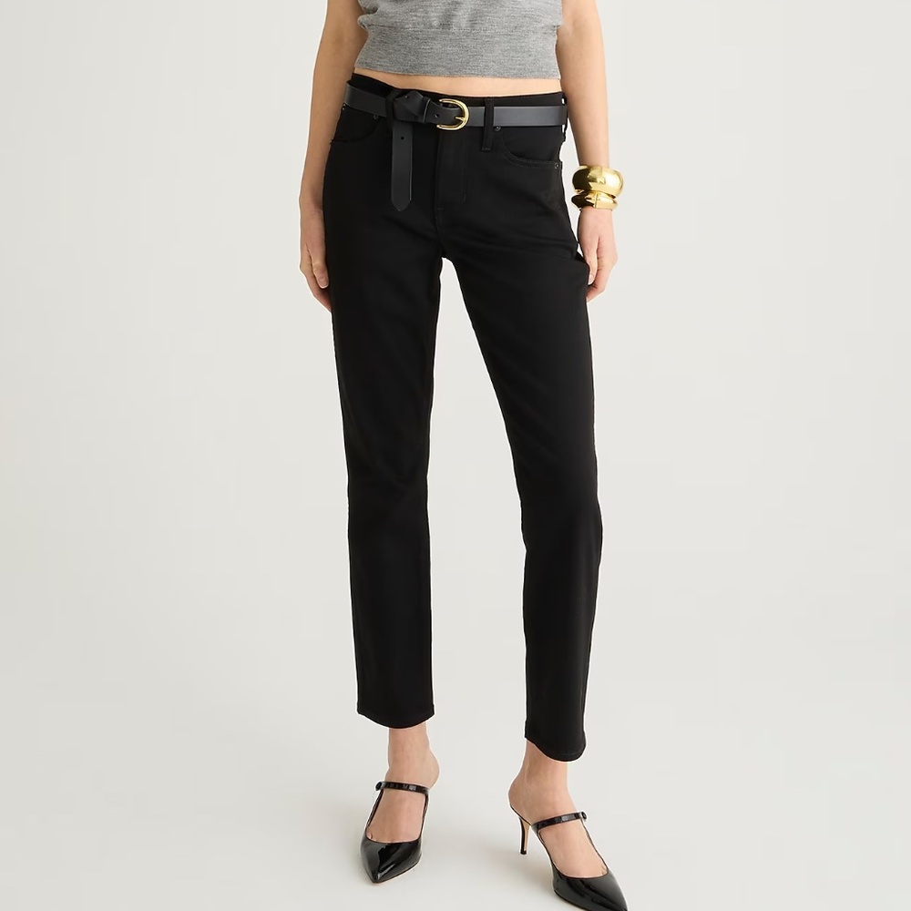 J Crew 9" Mid-Rise Vintage Slim-Straight Jean In Stay Black Wash 25
